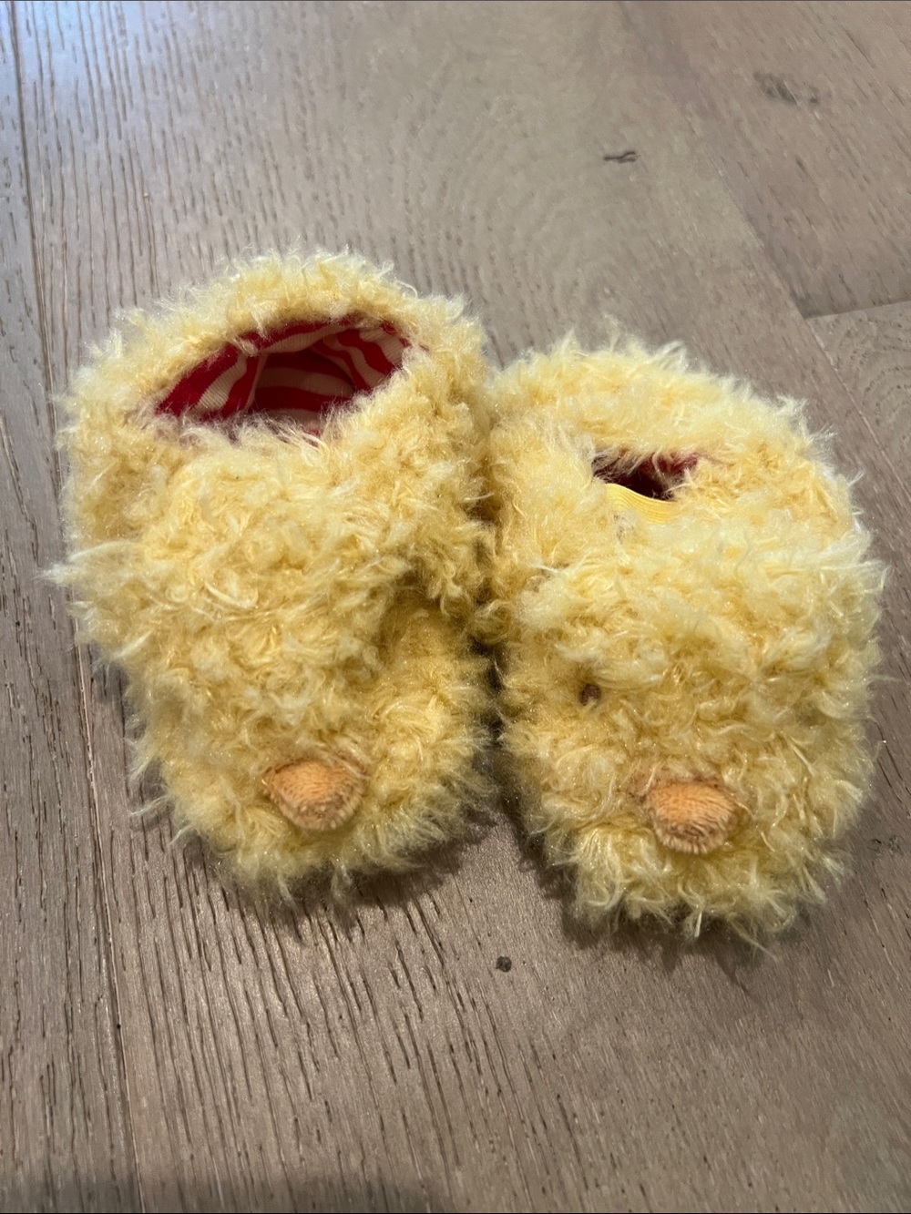 Bunnies by the Bay Yellow 'Peep' Fuzzy Baby Slippers